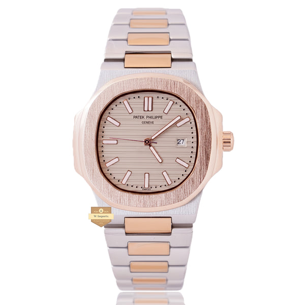 NEW LATEST COLLECTION  TWO TONE ROSE GOLD WITH WHITE GREY CHAIN WATCH
