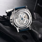 PAGANI DESIGN MEN'S SILVER STAINLESS STEEL BLUE DAIL BLUE NYLON STRAP AUTOMATIC MOVEMENT SKU-PD1767