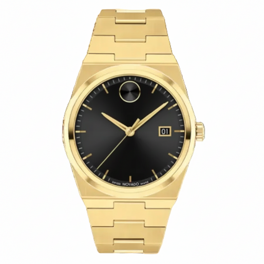 Movado Men’s Swiss Made Quartz BOLD Stainless Steel Black Dial 40mm Watch 3601223