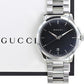 Gucci Unisex Swiss Made Quartz Stainless Steel Black Dial 38mm Watch YA126457