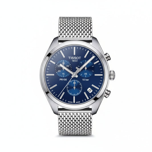 TISSOT Men’s Quartz Swiss Made Stainless Steel Blue Dial 41mm Watch T101.417.11.041.00