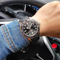 PAGANI DESIGN MEN'S WATCH AUTOMATIC ROSE GOLD BLACK DAIL DAIL PVC STRAP CERAMIC BAZEL SKU-PD1651