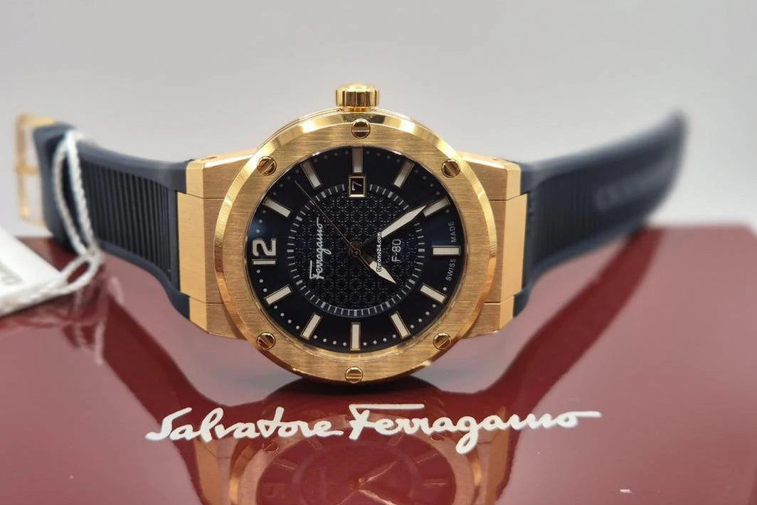 Ferragamo Men’s Swiss Made Quartz Grey Silicone Strap Grey Dial 44mm Watch SFHY01621