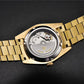 PAGANI DESIGN MEN'S DAYNDATE GOLDEN PRESIDENT AUTOMATIC BUGET STONED BLACK DAIL 36MM CHAIN WATCH SKU-PD1752