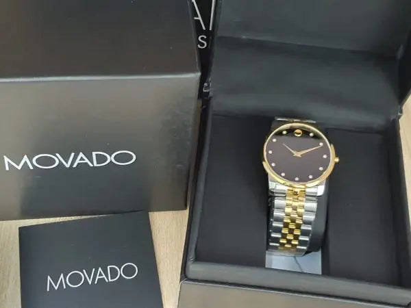 MOVADO Men’s Swiss Made Quartz Stainless Steel Black Dial 40mm Watch 0606879