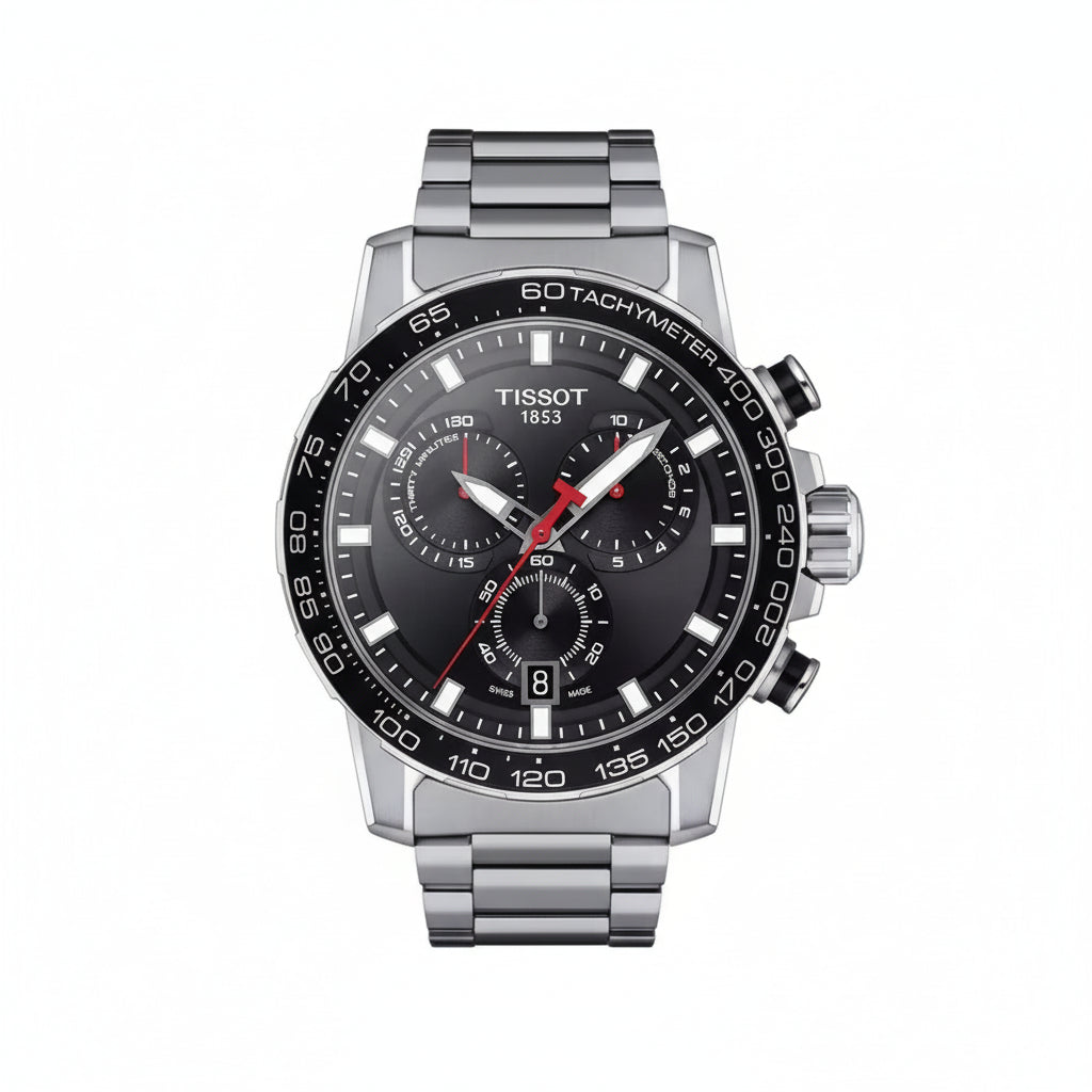 TISSOT Men’s Quartz Swiss-Made Silver Stainless Steel Black Dial 45mm Watch T125.617.11.051.00