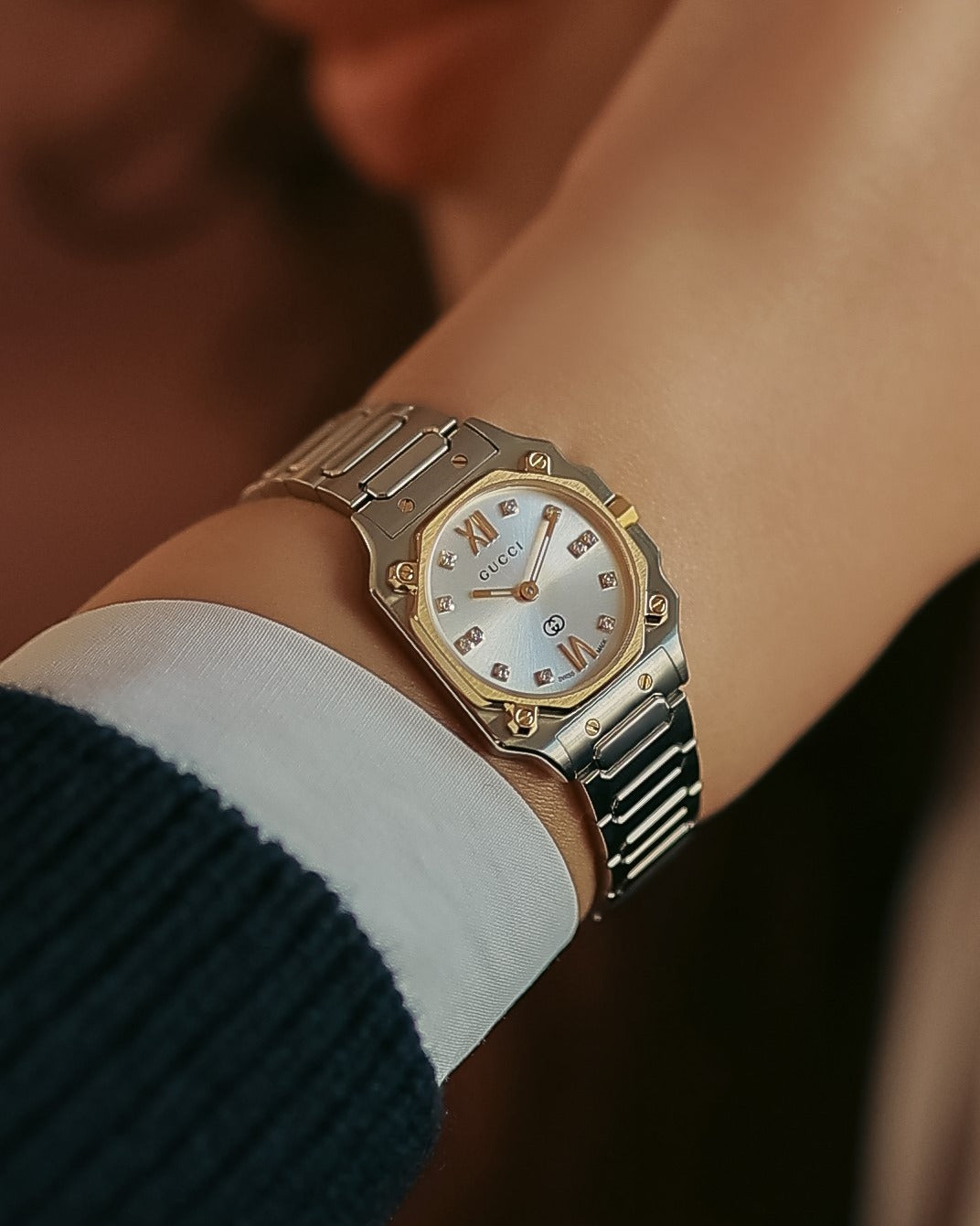 Gucci Women’s Quartz Swiss Made Silver Stainless Steel Silver Dial 24mm Watch YA166503