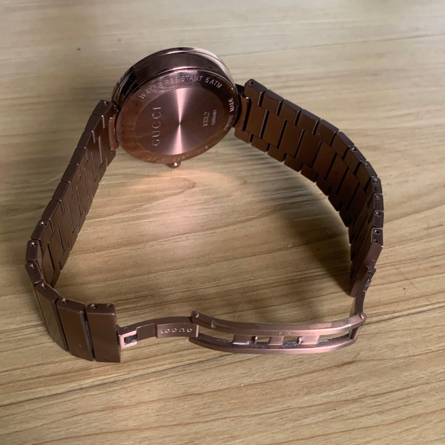 Gucci Men’s Swiss Made Quartz Brown Stainless Steel Brown Sun Brushed Dial 42mm Watch YA133211