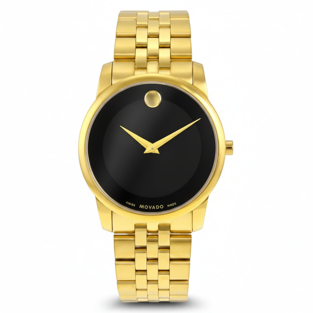 Movado Men’s Quartz Swiss Made Stainless Steel Black Dial 40mm Watch 0606997