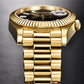 PAGANI DESIGN MEN'S DAYNDATE GOLDEN PRESIDENT AUTOMATIC BUGET STONED BLACK DAIL 36MM CHAIN WATCH SKU-PD1752