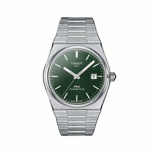 TISSOT PRX Men’s Swiss Made Powermatic Silver Stainless Steel Green Dial 40mm Watch T137.407.11.091.00