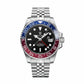 PAGANI DESIGN MEN'S WATCH GMT SILVER JUBILEE STAINLESS STEEL AUTOMATIC BLACK DAIL PEPSI WATCH SKU-