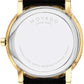 Movado Men’s Swiss Made Quartz Golden Black Leather Strap Blue Dial 40mm Watch 0607314