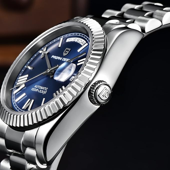 PAGANI DESIGN MEN'S WATCH PERPATUAL CHAIN STAINLESS STEEL ROMAN FIGURE BLUE DAIL SKU-PD1752