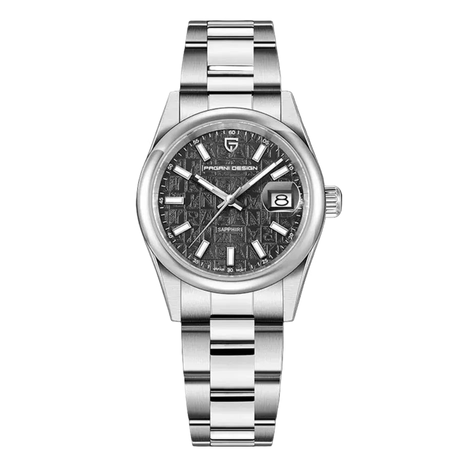 PAGANI DESIGN MEN'S WATCH DATEJUST 36MM AUTOMATIC STAINLESS STEEL BLACK DAIL WATCH SKU-1794