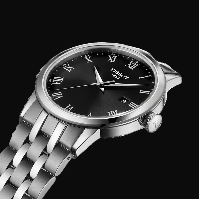 TISSOT Men's Swiss Made Quartz Stainless Steel Black Dail Date 42mm Watch T129.410.11.053.00