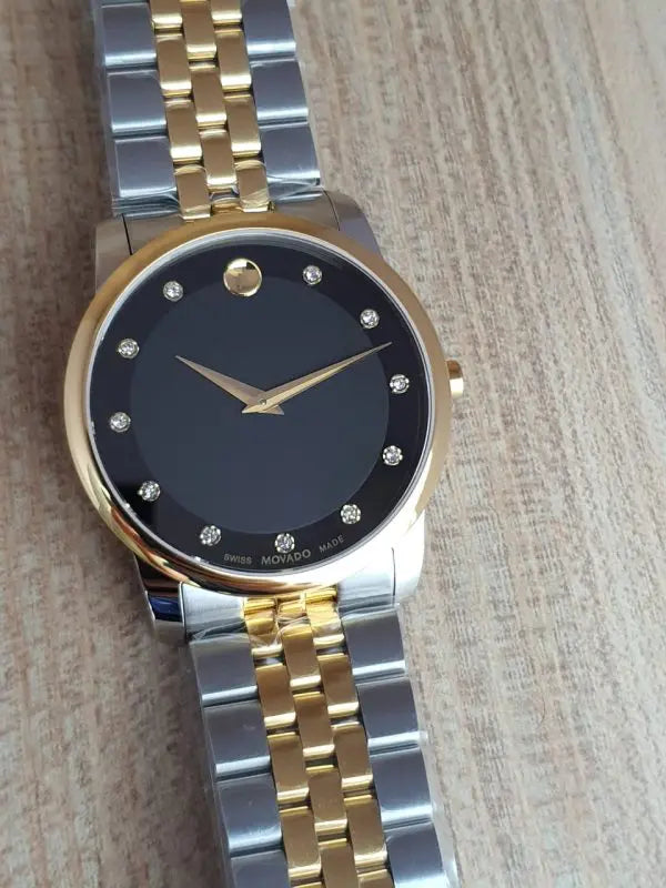 MOVADO Men’s Swiss Made Quartz Stainless Steel Black Dial 40mm Watch 0606879