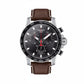 TISSOT Men’s Swiss Made Quartz Brown Leather Strap Black Dial 45mm Watch T125.617.16.051.01