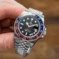 PAGANI DESIGN MEN'S WATCH GMT SILVER JUBILEE STAINLESS STEEL AUTOMATIC BLACK DAIL PEPSI WATCH SKU-