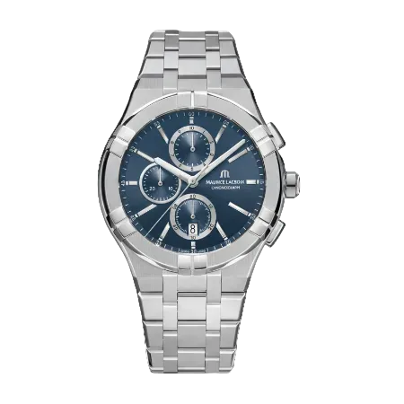 Maurice Lacroix Men’s Quartz Swiss Made Silver Stainless Steel Blue Dial 44mm Watch AI1018-SS002-430-1