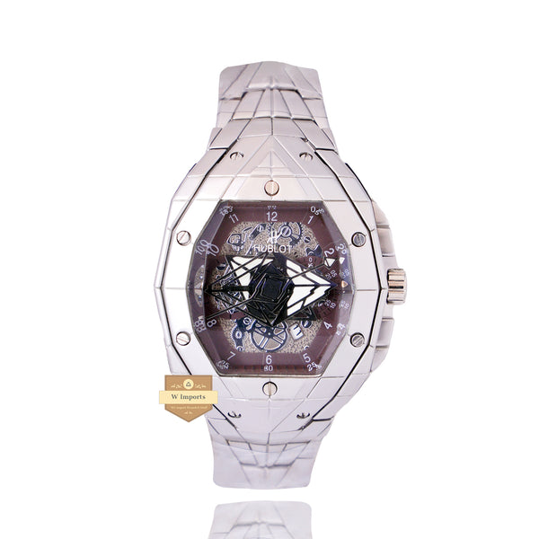 NEW LATEST COLLECTION SILVER WITH COFFEE DAIL CHAIN WATCH