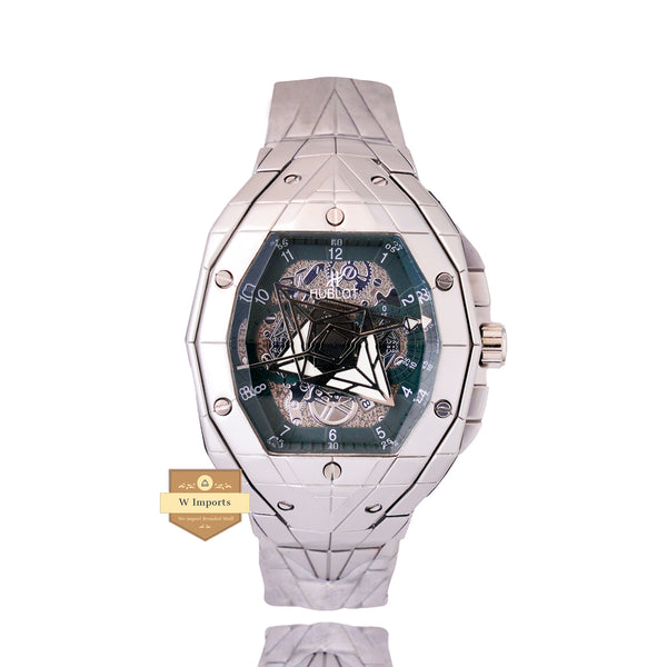 NEW lATEST COLLECTION SILVER WITH GREEN DIAL CHAIN WATCH