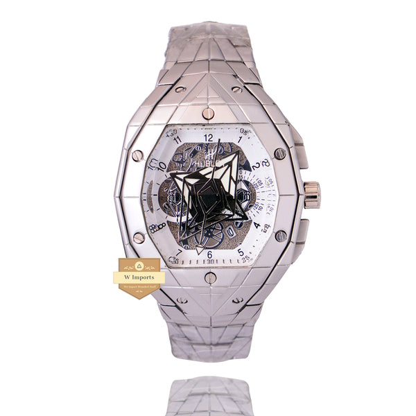 NEW LATEST COLLECTION  SILVER WITH WHITE DAIL CHAIN WATCH