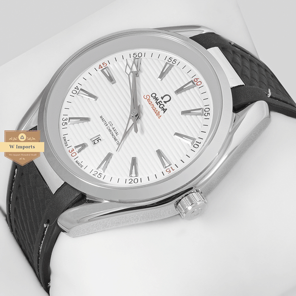 NEW ADDITION SILVER WITH WHITE DAIL & SILICON STRAP