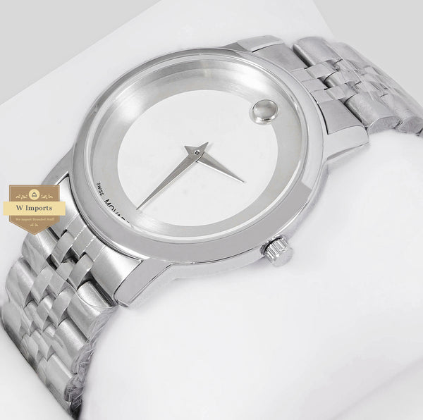 LATEST COLLECTION ALL SILVER WITH WHITE DIAL CHAIN WATCH