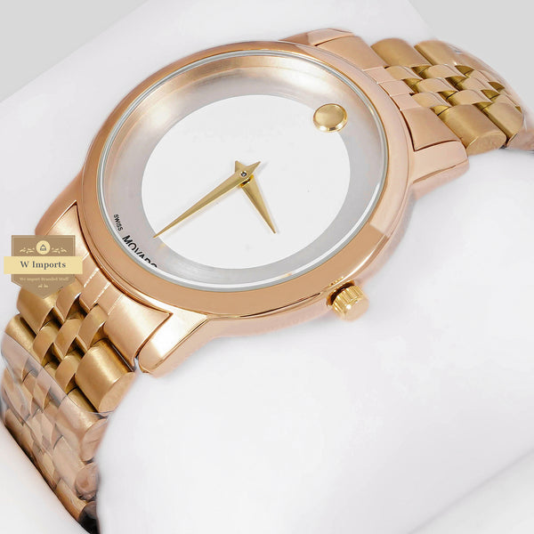 LATEST COLLECTION YELLOW GOLD WITH WHITE DIAL CHAIN WATCH