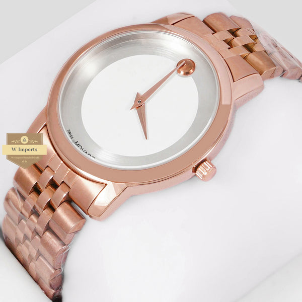 LATEST COLLECTION ROSE GOLD WITH WHITE DIAL CHAIN WATCH