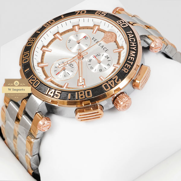 LATEST COLLECTION CHRONOGRAPH TWO TONE ROSE GOLD WITH WHITE DIAL