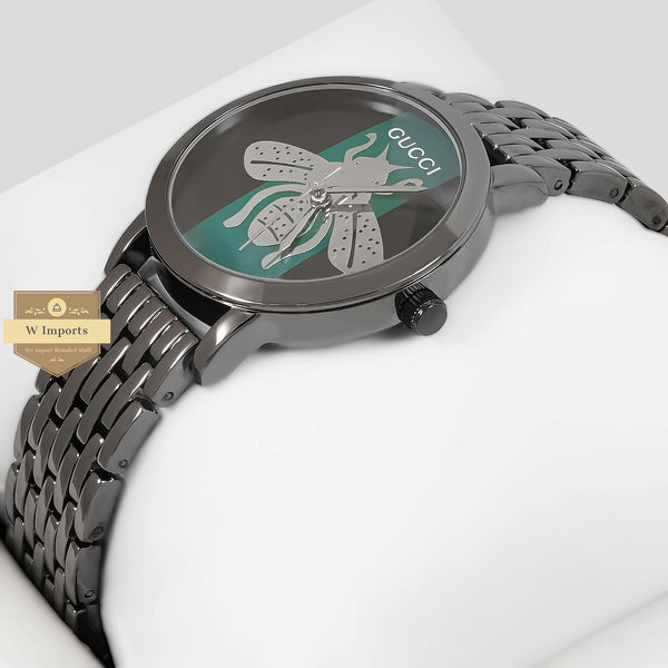 Latest Collection Butterfly All Black & Green Dial Ladies Watch