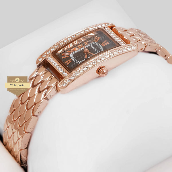 Latest Collection Rose Gold With Black Dial Ladies Watch