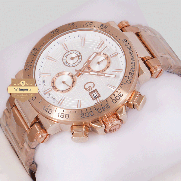 CHRONOGRAPH COLLECTION ROSE GOLD CASE WITH WHITE DAIL