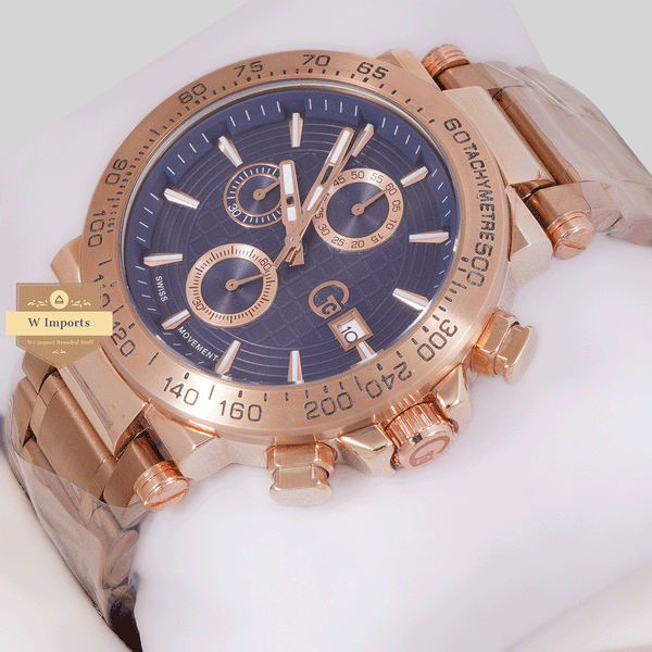 CHRONOGRAPH COLLECTION ROSE GOLD CASE WITH BLUE DAIL