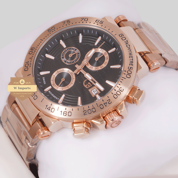 CHRONOGRAPH COLLECTION ROSE GOLD CASE WITH BLACK DAIL