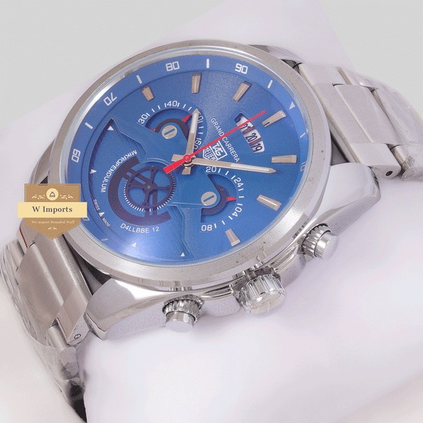 CHRONOGRAPH COLLECTION SILVER WITH BLUE DAIL CHAIN WATCH