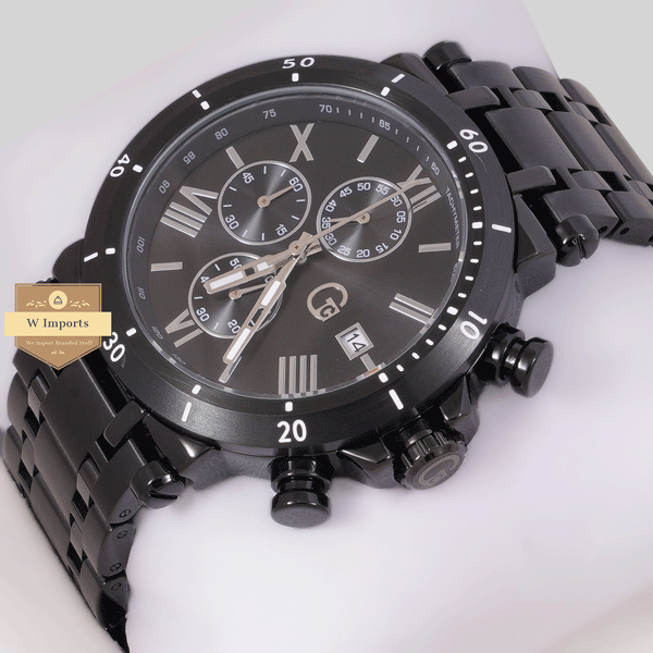 CHRONOGRAPH COLLECTION ALL BLACK WITH BLACK DAIL & CHAIN WATCH