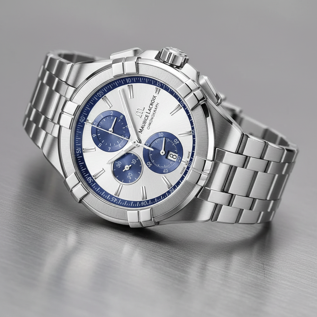 Maurice Lacroix Men’s Quartz Swiss Made Silver Stainless Steel Silver Dial 44mm Watch AI1018-SS002-131-1
