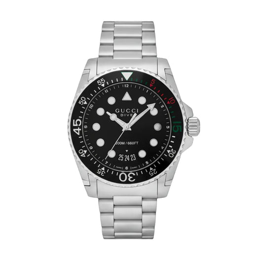 Gucci Men’s Swiss Made Quartz Stainless Steel Black Dial 45mm Watch YA136208