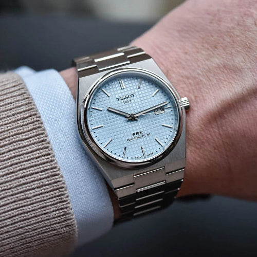 TISSOT PRX Men’s Swiss Made Powermatic Silver Stainless Steel Ice Blue Dial 40mm Watch T137.407.11.351.00