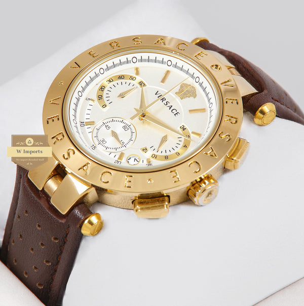 Latest Collection Yellow Gold Case With White Dial & Leather Strap