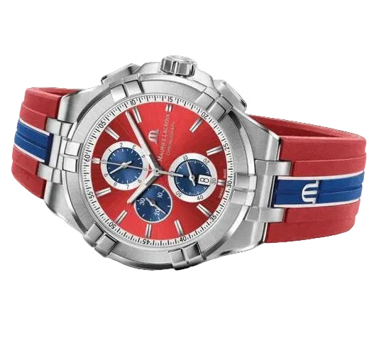 Maurice Lacroix Men’s Quartz Swiss Made Multi Color Silicone Strap Multi Color Dial 44mm Watch AI1018-SS001-530-6
