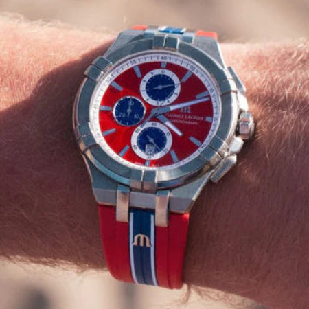 Maurice Lacroix Men’s Quartz Swiss Made Multi Color Silicone Strap Multi Color Dial 44mm Watch AI1018-SS001-530-6