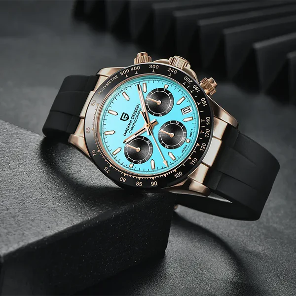 PAGANI DESIGN MEN'S WATCH CHRONOGRAPH JAPANEES QUARTZ MOVEMENT ROSE GOLD TIFFANY DAIL SKU-PD-1644