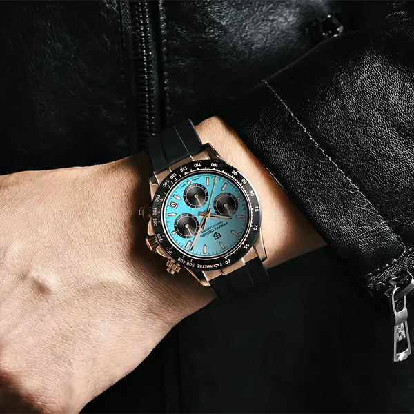 PAGANI DESIGN MEN'S WATCH CHRONOGRAPH JAPANEES QUARTZ MOVEMENT ROSE GOLD TIFFANY DAIL SKU-PD-1644