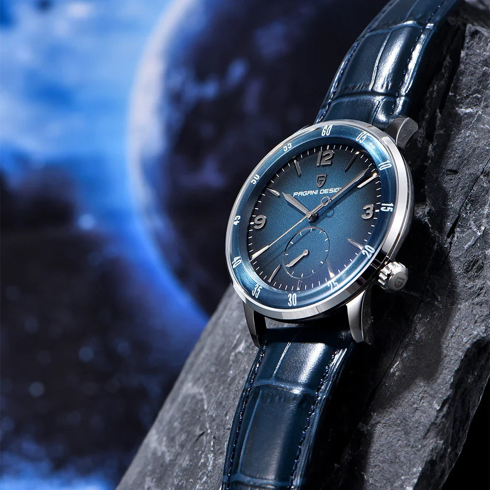 PAGANI DESIGN MEN'S WATCH BLUE DAIL AUTOMATIC BLUE LEATHER STRAP SKU-PD1790