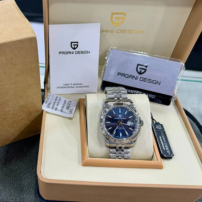 PAGANI DESIGN MEN'S WATCH DATEJUST JUBILEE CHAIN BLUE DAIL AUTOMATIC SKU-PD1645