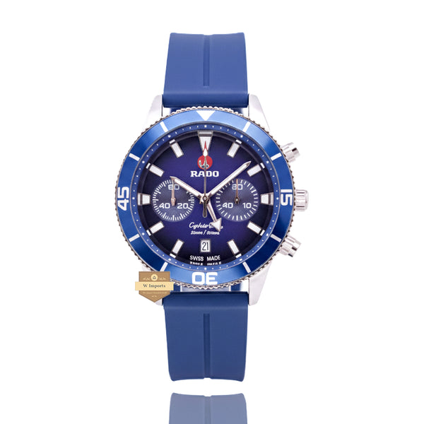 LATEST CHRONOGRAPH COLLECTION SILVER WITH BLUE DIAL & STRAP WATCH